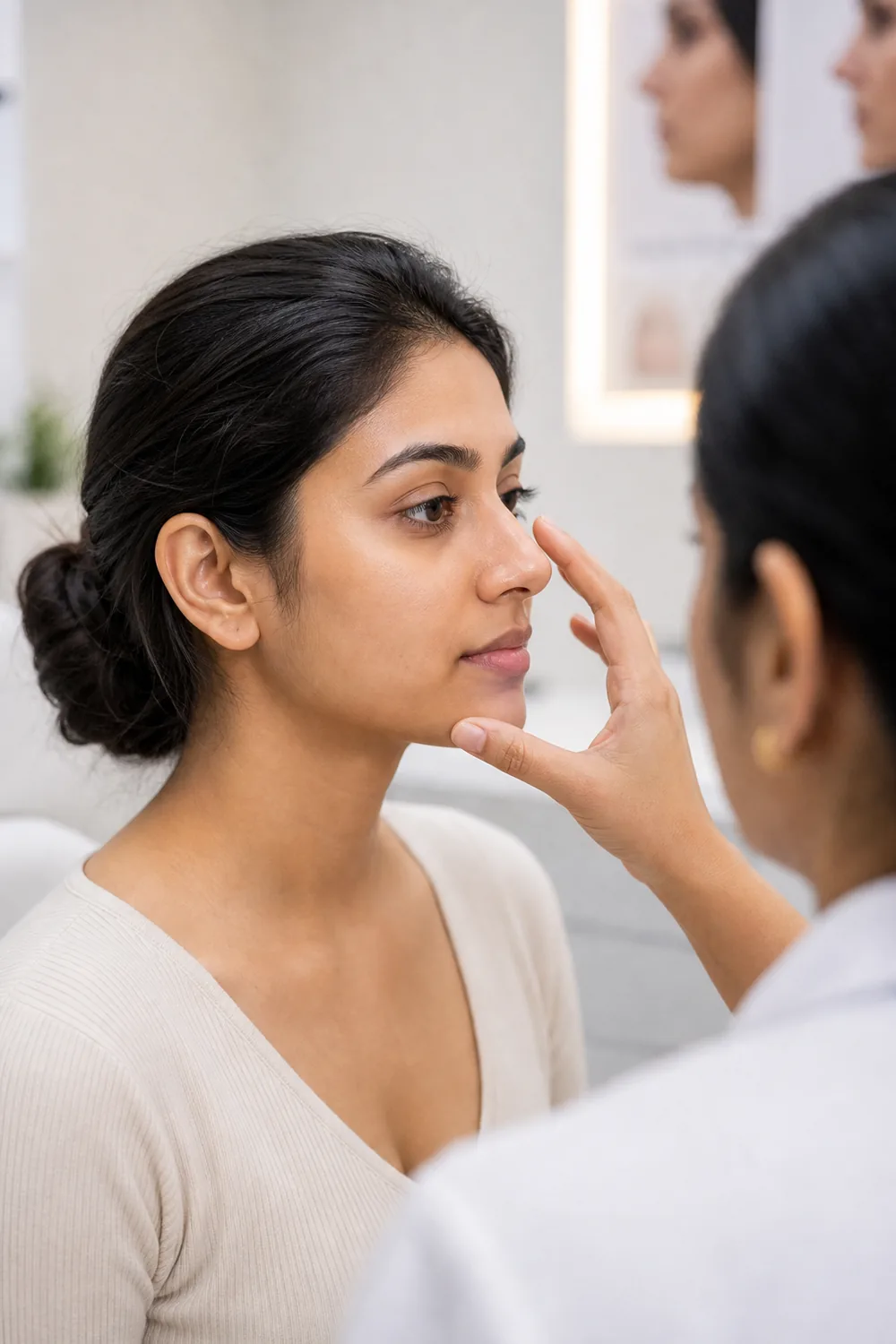 Rhinoplasty and facial aesthetics consultation at ReGlow Clinic, Pune